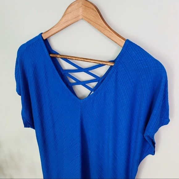 Avenue BLUE Cage Back Top NWT Size 14/16 & 18/20 - Picture 3 of 8